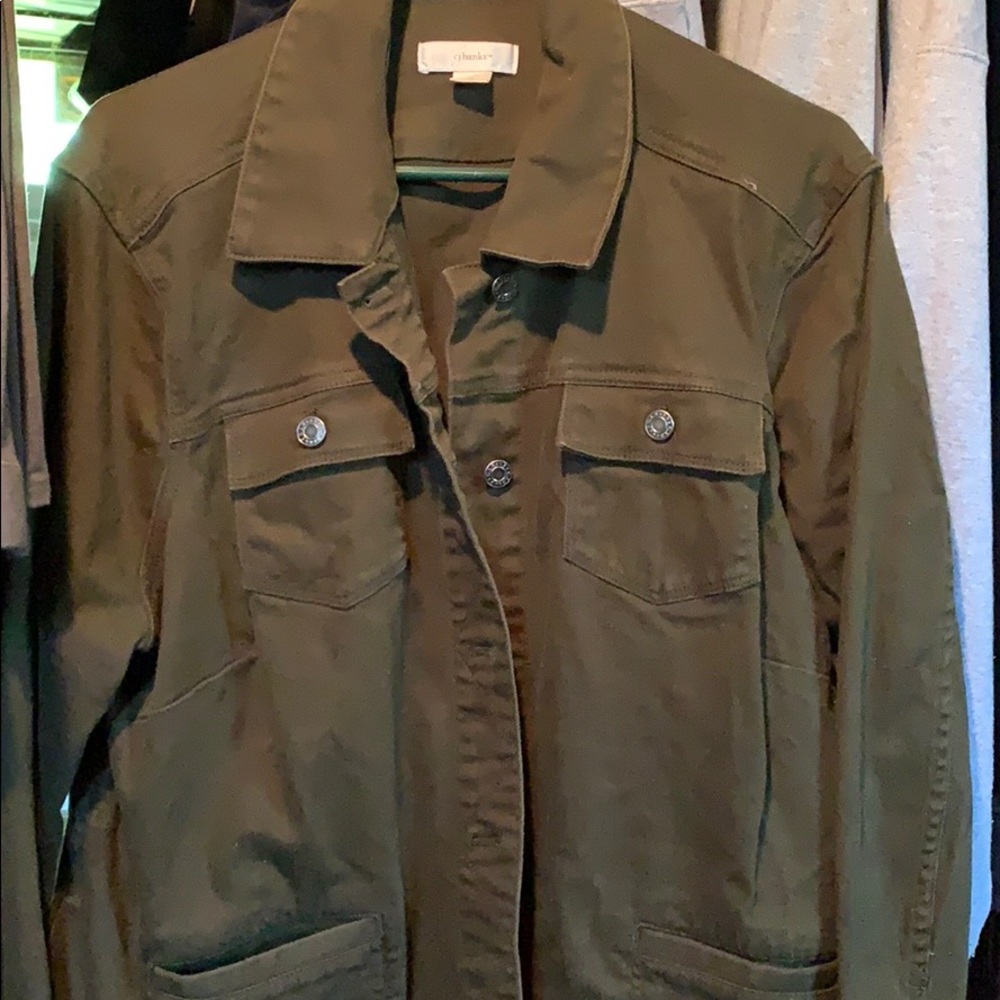 CJ Banks Army Olive Green Jean Jacket